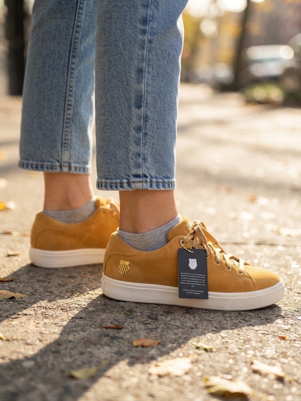 K-Swiss Women's Mustard Suede Low-Top Sneakers